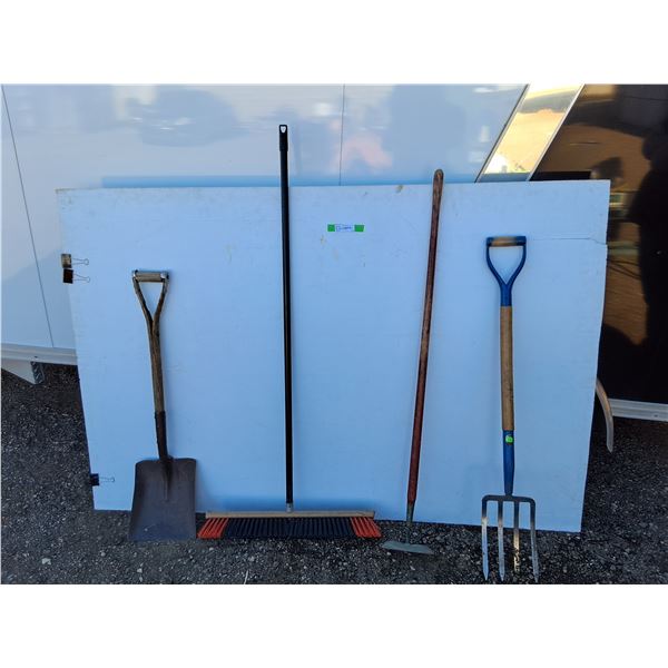 **Shop Broom, Pitchfork,  Hoe, Shovel Up to 56", Cannot Ship