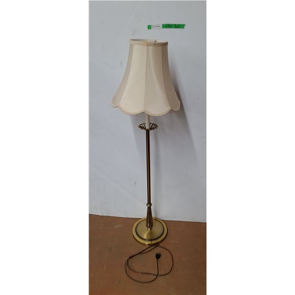 *Metal Floor Lamp with Fabric Shade- Powers On, Cannot Ship
