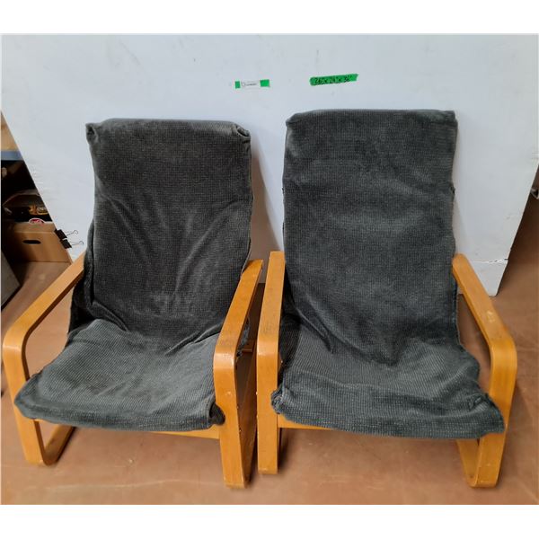 *(2) Wooden Lounge Chairs with Padding- Some Staining , Cannot Ship