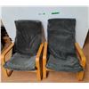 Image 1 : *(2) Wooden Lounge Chairs with Padding- Some Staining , Cannot Ship