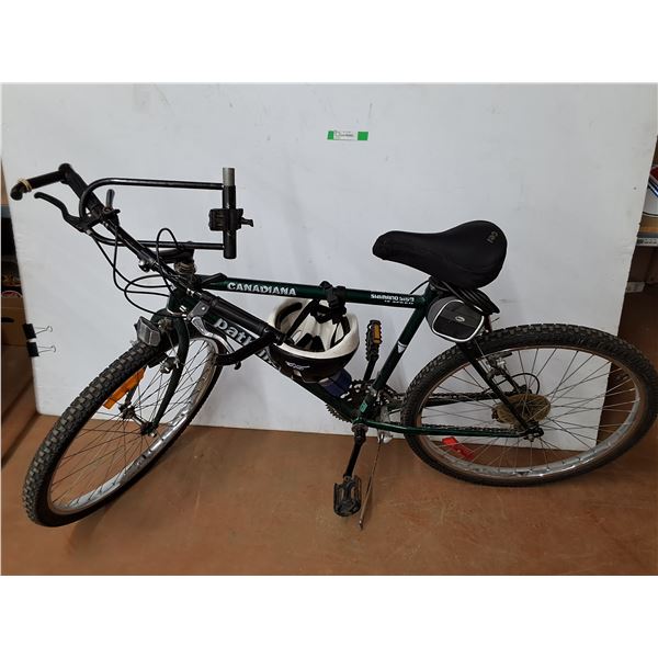 **Pathfinder Canadiana Mountain Bike with 26" Wheels, Helmet & U Lock- As Is, Cannot Ship