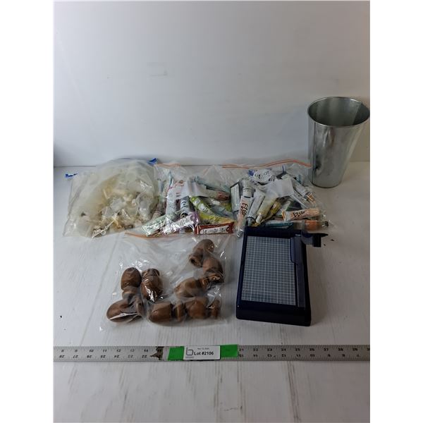 Wood Finials, Paper Cutter, Roll on Paint, Misc. Cannot Ship