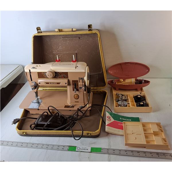 Singer Sewing Machine- Powers On, Case & Accessories- Pickup Preferred