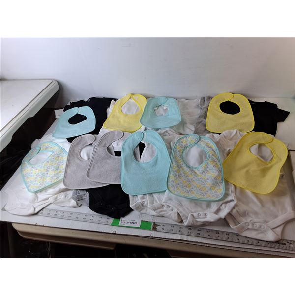Baby Onesies 3 to 12 Months & Bibs