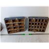 Image 1 : (2) Wooden Storage Trays with Compartments 12" x 2.75" x 10.75"