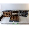 Image 1 : (4) Wooden Storage Trays with Compartments 12" x 2.75" x 10.75"