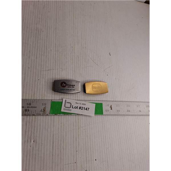 (2) Money Clips- Altman MFG,CO., Borden