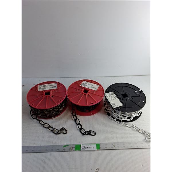 (3) Spools Of Chain - Antique Brass/ Black/ White