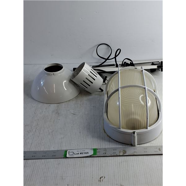 Light Fixture 11" x 6.5"/ Plug In Folding Arm Light (Powers On- Light Bulb Needed)