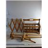 Image 1 : Wooden - Magazine Rack 15" x 8" x !5"/ (4) Legs 16"/ Meat Mallet/ Towel Wall Hanger