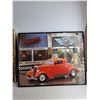 Image 3 : (2) Framed Pictures - 50's Diner 20" x 16"/ Red Car 20" x 16"