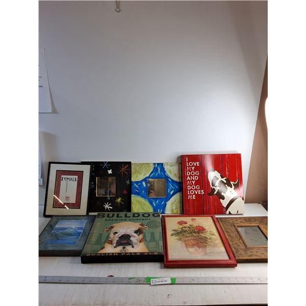 (8) Pictures - Framed/ Canvas/ Mirrors - 8  x 10  To 12  x 12 