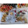 Image 4 : Bin of Various Christmas Decorations, String Lights, Ornaments, Gift Bags, Garland - Untested,Cannot