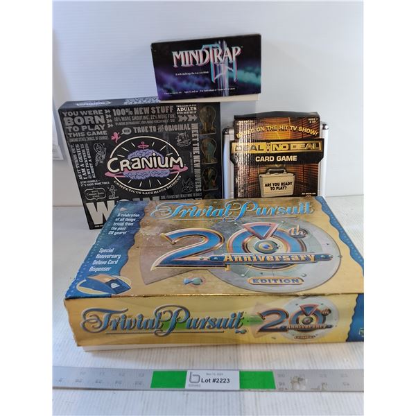 Board Games- Cranium, Trivia Pursuit, MindTrap, Deal or No Deal- As Is