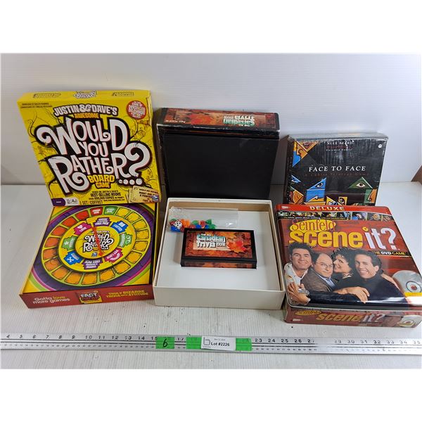 Board Games- Canadian Trivia, Seinfeld, Face to Face, Would You Rather- As Is