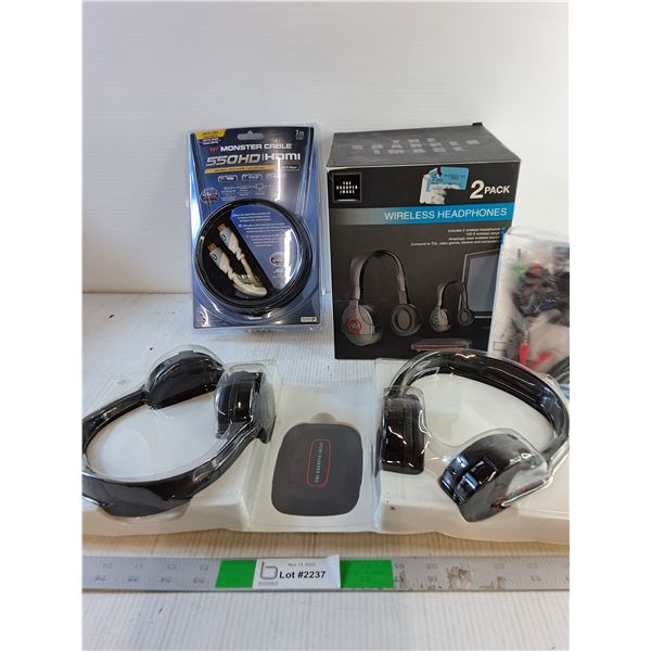 Wireless Headphones 2 Pack, Monster Cable NIB- Not Tested