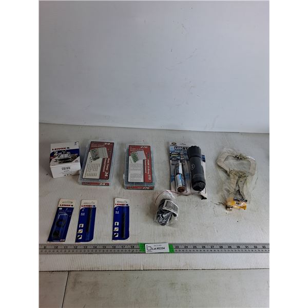 3" Lenox Hole Saw, Hose Clamp Assortment, HNBR O-Ring Assortent, LED Flashlight, Misc