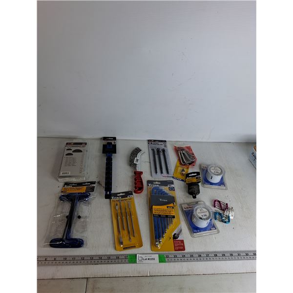80 pc Woodruff Key, Aluminum Socket Rail, Wire Brush, Socket Adapter Set, Hex Key Set, Misc