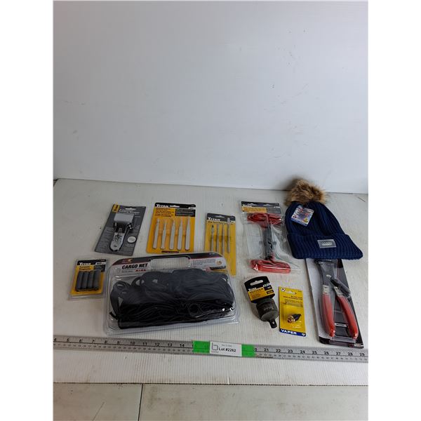 3- Position Folding Scraper, Stainless Steel Tweezer Set, Pry Tool Spudger Set, Blue LED Toque, Misc