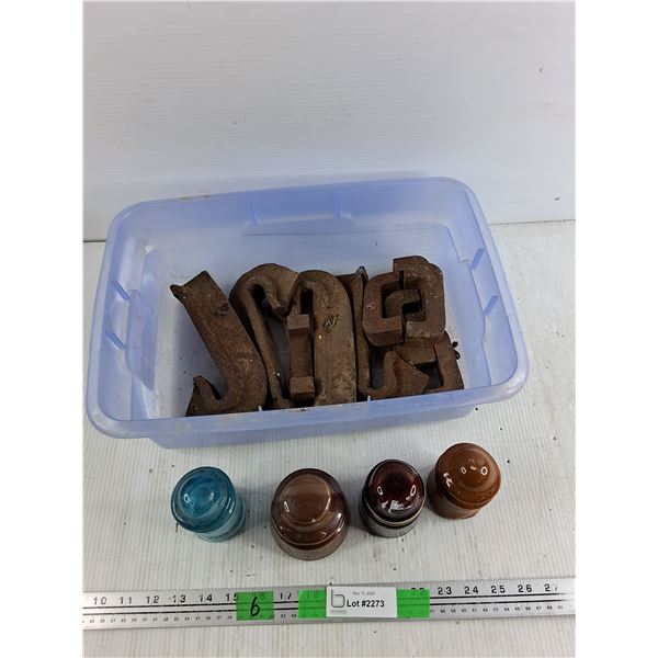 Glass & Ceramic Insulators, Plastic Container 16" x 11" x 5", Scrap Metal - PICK UP