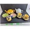 Image 1 : (2)  Ceramic Tea Pots - Chipped, Tea Set Decorations, (2) Ceramic Plant Bowls