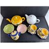 Image 5 : (2)  Ceramic Tea Pots - Chipped, Tea Set Decorations, (2) Ceramic Plant Bowls