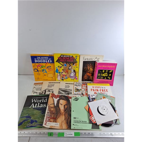 Various Books & Magazines - Rolling Stones, World Atlas, Nursery Rhymes