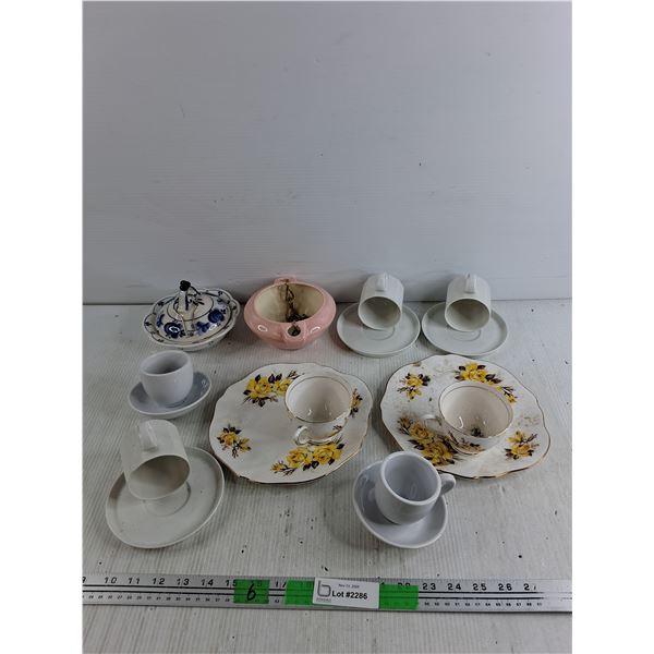 Various Ceramic Tea Cup Decor
