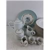 Image 2 : Ceramic Tea Pot, Sugar & Cream Set, 10" Ceramic Dining Plates, Ceramic Serving Tray 9" x 5"