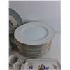 Image 4 : Ceramic Tea Pot, Sugar & Cream Set, 10" Ceramic Dining Plates, Ceramic Serving Tray 9" x 5"