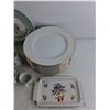Image 5 : Ceramic Tea Pot, Sugar & Cream Set, 10" Ceramic Dining Plates, Ceramic Serving Tray 9" x 5"