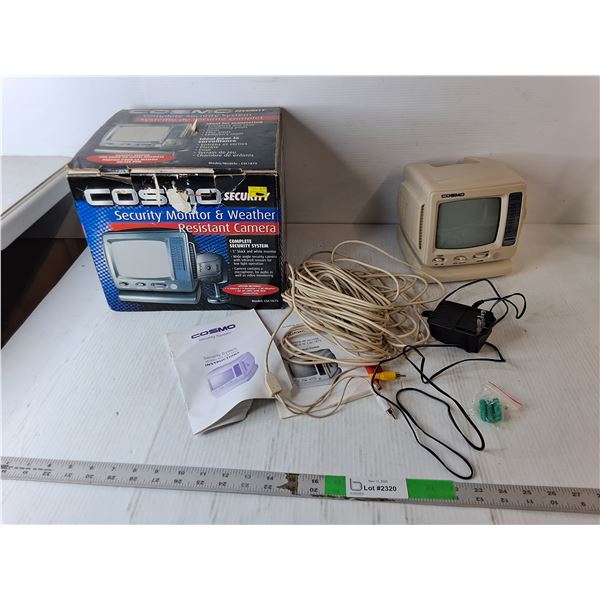 Cosmo Security Monitor- Powers On, Cable & Power Cord. No Camera