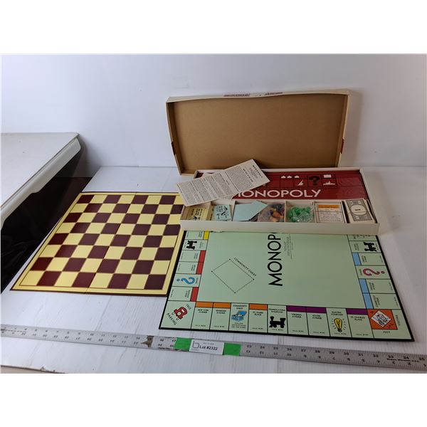 Vintage Monopoly Game & Checkerboard