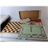 Image 1 : Vintage Monopoly Game & Checkerboard