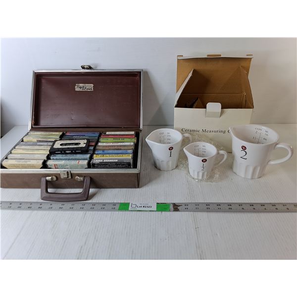 PC Ceramic Measuring Cups & Cassette Tapes- Dolly Parton, Duran Duran, Misc.