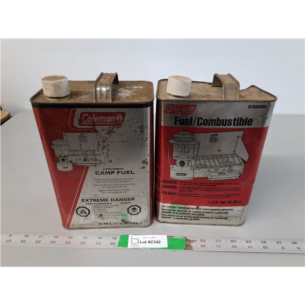 (2) Jugs of Coleman Camp Fuel, Approx. 2/3 & 1/2 Full, Cannot Ship