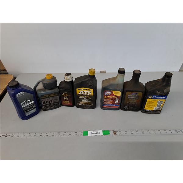 Transmission & Power Steering Fluid, 2 Cycle Engine Oil, Misc. 1/3 Full to Full, Cannot Ship
