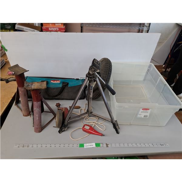 Makita Tool Bag, (2) Jacks, Electric Pencil Engraver- Powers On, Misc.  Cannot Ship