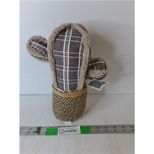 Fabric Cactus Door Stopper 11.5" Tall