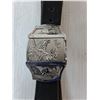 Image 2 : Men's Leather Style Belt & Silver Eagle Belt Buckle
