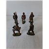 Image 3 : (5) Vintage Metal Soldier Figurines 3.25" Tall & Plastic Container