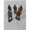 Image 2 : (5) Vintage Metal Soldier Figurines 3.25" Tall & Plastic Container
