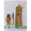 Image 1 : Indigenous Figurine 5.5", Knife & Pouch