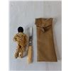 Image 2 : Indigenous Figurine 5.5", Knife & Pouch