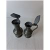 Image 2 : (2) Metal Acorn Pitchers Up to 9"