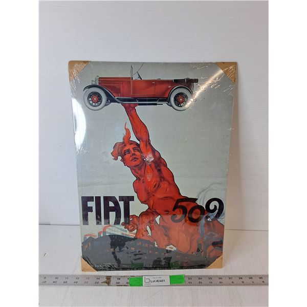 Fiat 500 Metal Sign-Sealed 20"  x 14", Pickup Preferred