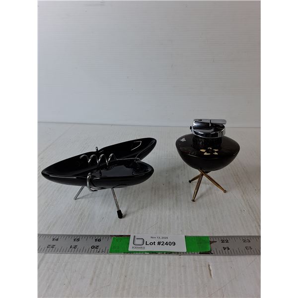 Lighter & Ashtray with Stands