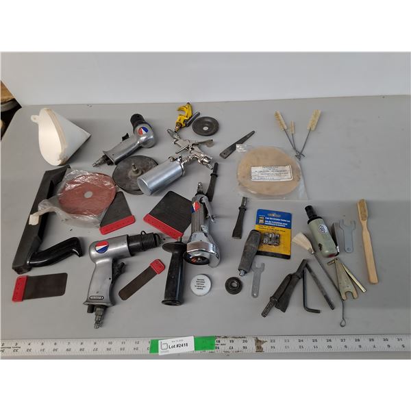 Pneumatic Air Hammer Chisel & Die Grinder, Collet Set, Misc.