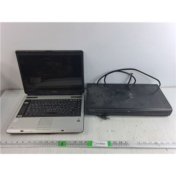 Toshiba Laptop, Toshiba DVD Video Player - As Is