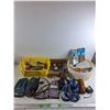 Image 1 : Work Gloves, Ratchet Strap, Luggage Tag, Measuring Tape, Twisted Rope, Dry Wall Tools, Misc